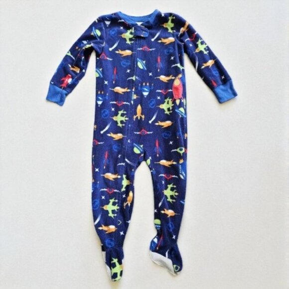 STANDARD BLUES Blue Spaceship Theme Fleece Blanket Sleeper Boys 3T * - Picture 1 of 3